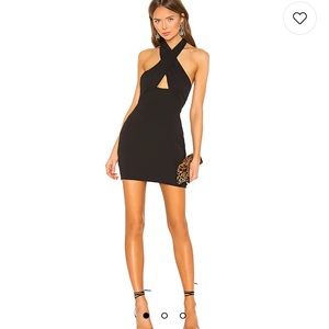 Superdown “Grace Cross Front Dress in Black”